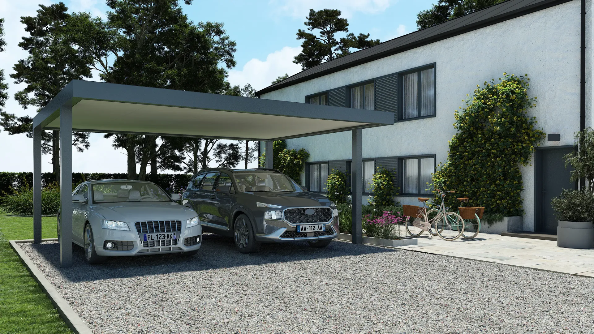 Carports Conor & Trèvor – en situation